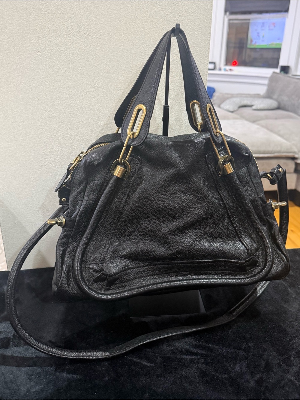 Chloé Paraty Leather Satchel in Black